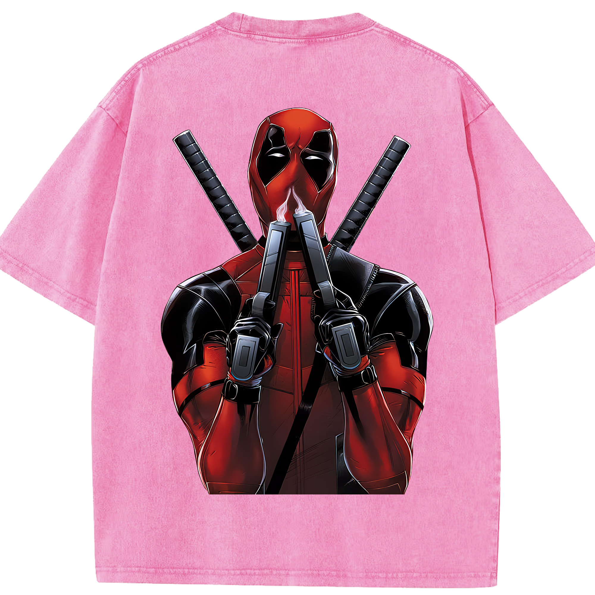 （画像用） Deadpool デッドプール 綿100% ヴィンテージ風 半袖Tシャツ（背面プリント）